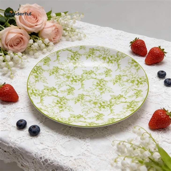 Wonderful Sage Green Botanical Sketch Ceramic Dinnerware manufacturers