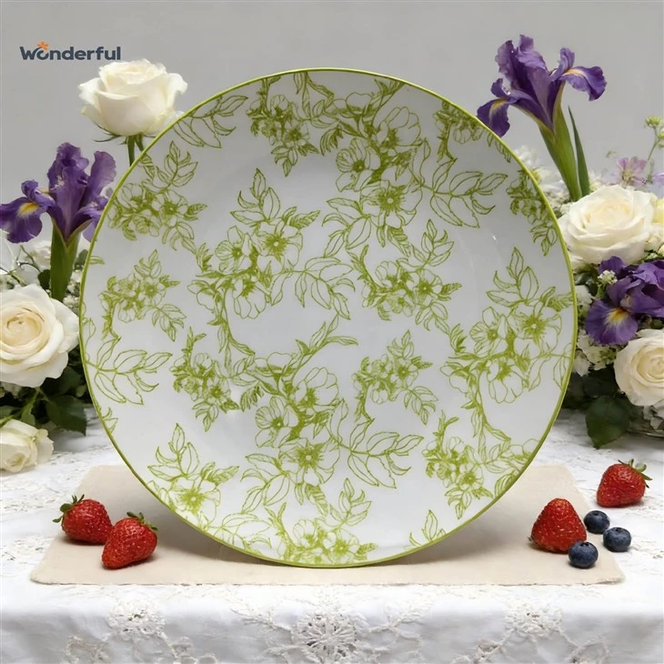 Wonderful Sage Green Botanical Sketch Ceramic Dinnerware price